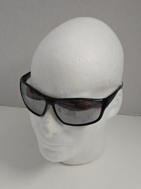 TIMBERLAND Sunglasses Mens Black Plastic Rectangle Silver Mirrored Lens
